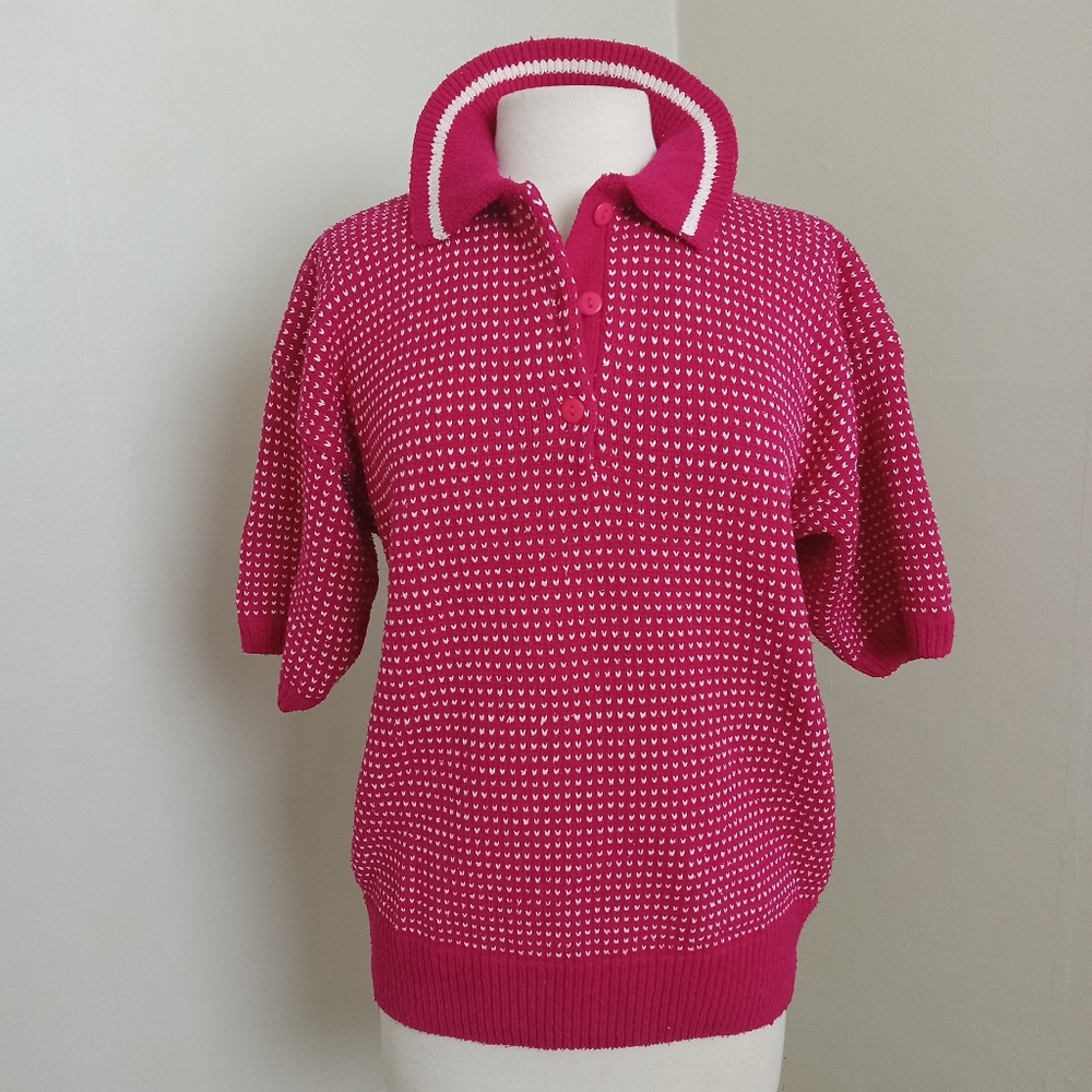 Silk Club Sweater Size Large Drop Shoulder Short Sleeve 100% Silk Medium Weight
